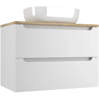 Тумба подвесная без раковины со столешницей 80 см Style Line Бали ЛС-00002339 белый матовый