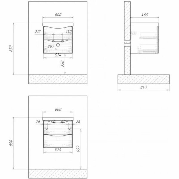 Раковина BelBagno BB600-LV-CER-N