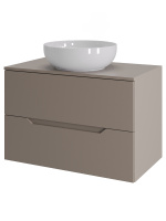 Тумба с раковиной подвесная 70 см, Orange Line Li-70TuLMDF+B07-420W латте/белый