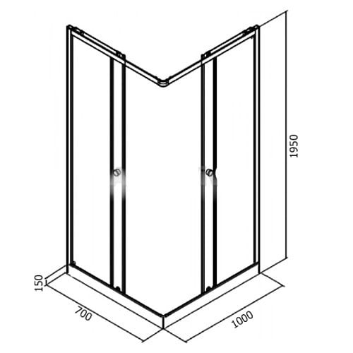 Душевой уголок Parly Quadro 71L