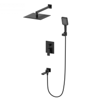 Душевая система встраиваемая WONZON & WOGHAND CUBE 2.0, черный матовый WW-88087068-MB