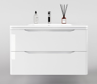 Тумба под раковину Style Line Марелла 90 Люкс Plus СС-00002414 белый глянец