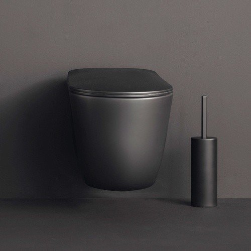 Унитаз подвесной безободковый Kerasan Nolita 531431 черный матовый, без сиденья