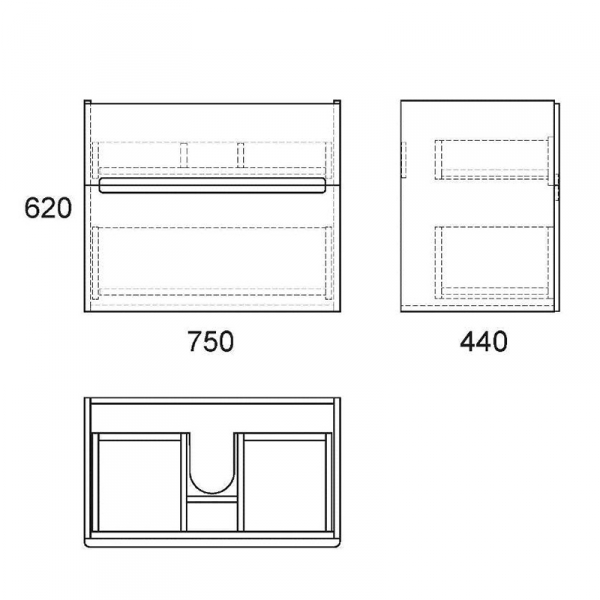 Тумба под раковину Owl 1975 Nyborg, 80 см, 2 ящика OW06.03.00