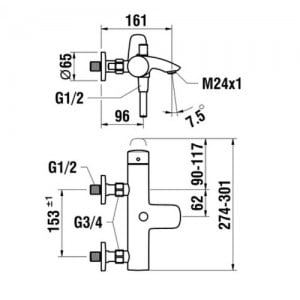 Смеситель для ванны Laufen Curveplus 3.2109.7.004.400.1 Смеситель для ванны Laufen Curveplus 3.2109.7.004.400.1