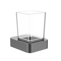 Стакан для зубных щеток с держателем WONZON & WOGHAND LOTTE, темный графит WW-8321-BGM