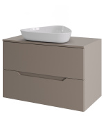 Тумба с раковиной подвесная 70 см, Orange Line Li-70TuLMDF+B07-500W латте/белый