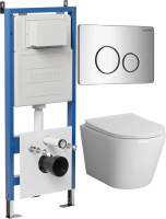 Комплект унитаза с инсталляцией Grossman Style 97.4478SQ.05.10M с клавишей смыва