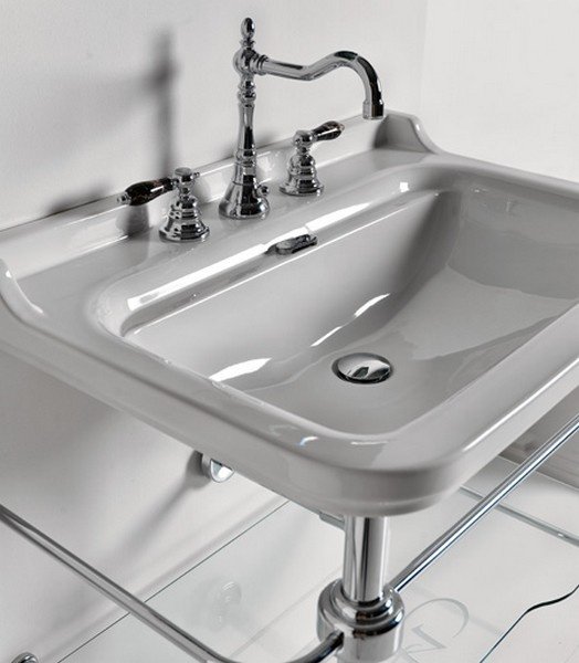 Раковина подвесная (100х55) Kerasan Waldorf 4142K1bi/cr*3 белый