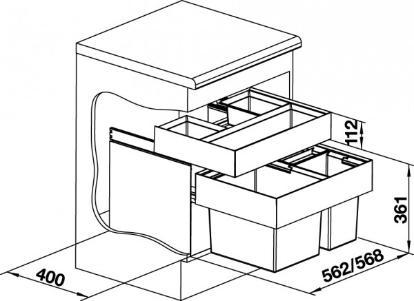 Система сортировки мусора Blanco Select 60/3 XL Orga 520782