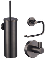 Набор аксессуаров из 3 предметов крючок, держатель для бумаги, ершик WONZON & WOGHAND, темный графит WW-8100-GM