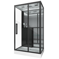 Душевая кабина (80х120) Grossman  GR267 раздвижная, черный, прозрачный