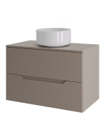 Тумба с раковиной подвесная 70 см, Orange Line Li-70TuLMDF+B07-345W латте/белый