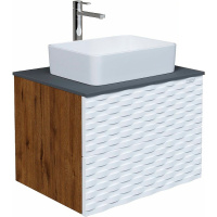 Тумба подвесная Grossman АЛЬБА-65 см 106503 с 2-я ящ, веллингтон/белая