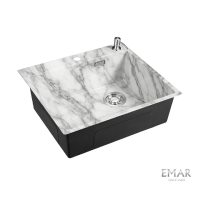 Кухонная мойка (56х50) EMAR EMB-560(TOP) White Elegant