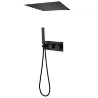 Душевой комплект ABBER Daheim AF8255B скрытого монтажа без излива, термостат, черная матовая