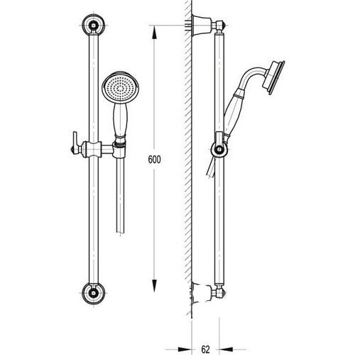 Штанга для душа Cezares Liberty LIBERTY-F-SDC2-01