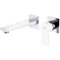 Смеситель ABBER Weiss Insel AF8082W для раковины скрытого монтажа, белый-хром