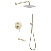 Душевой комплект ABBER Emotion AF8817G скрытого монтажа с изливом, золото матовое