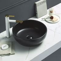 Раковина керамическая накладная (41x41) Art&Max AM-109-MB чёрный