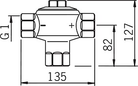 Oras 421225 Термостатический ограничивающий смесительный клапан для питьевой, DN 25, G 1
