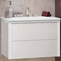 Тумба под раковину Opadiris Рубинно 80 00-00007341  белый глянцевый (без раковины)