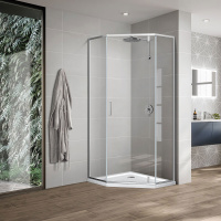 Душевой уголок Vincea  Slim-U VSP-2SU900CL (90х90) хром, стекло прозрачное