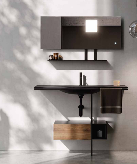 Раковина встраиваемая сверху (122х52) Kerasan Shape 547031*1 черный матовый