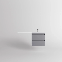 Тумба под стиральную машину подвесная без раковины Style Line Даллас Леон СС-00002451 светло-серый матовый