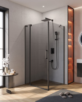 Душевой уголок (100х100) CEZARES SLIDER SLIDER-AH-1-100-100/110-GRIGIO-NERO