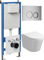 Комплект унитаза с инсталляцией Grossman Galaxy 97.4477SQ.01.110 с клавишей смыва