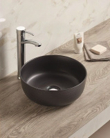 Раковина керамическая накладная (35x35) Art&Max AM-102-MB чёрный
