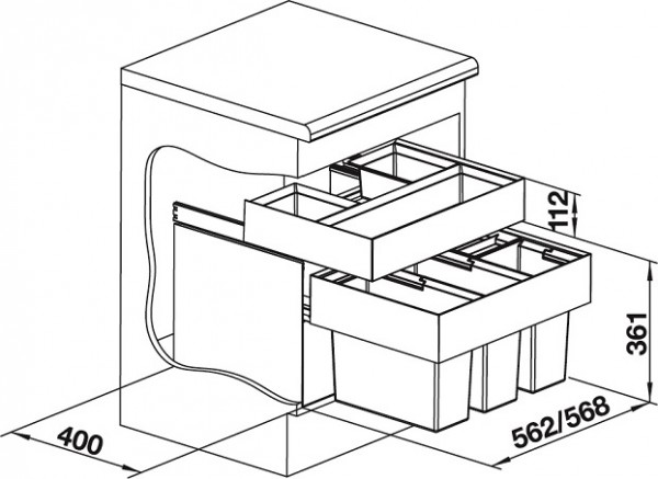 Система сортировки мусора Blanco Select 60/4 Orga 520783