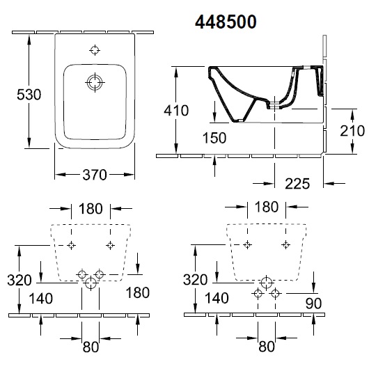Подвесное биде Villeroy&Boch Architectura 44850001