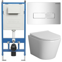 Комплект унитаза с инсталляцией Grossman Pragma 97.4478S.03.100 с клавишей смыва