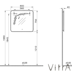 Зеркало 80 см, с рисуноком и подсветкой Vitra Gala Classic 55163