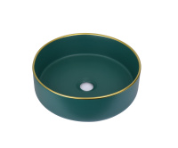 Накладная раковина (36х36) Bronze de Luxe зеленая  1054