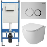 Комплект унитаза с инсталляцией Grossman Galaxy 97.4455MS.01.110 с клавишей смыва