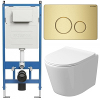 Комплект унитаза с инсталляцией Grossman Style 97.4477SQ.05.32M с клавишей смыва