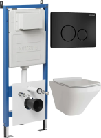 Комплект унитаза с инсталляцией Grossman Style 97.4440S.05.21M с клавишей смыва