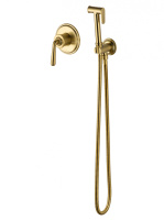 Смеситель с гигиеническим душем встраиваемый WONZON & WOGHAND STEAM, брашированное золото WW-88849008-BG