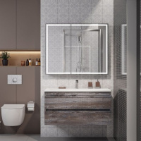 Зеркало-шкаф с подсветкой Art&Max TECHNO AM-Tec-1000-800-2D-F-Nero