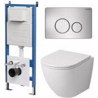 Комплект унитаза с инсталляцией Grossman Style 97.4455S.05.12M с клавишей смыва