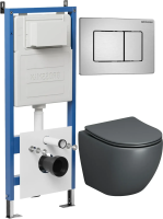 Комплект унитаза с инсталляцией Grossman Classic 97.4455GMS.04.12M с клавишей смыва