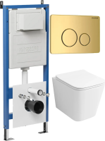 Комплект унитаза с инсталляцией Grossman Style 97.4479SQ.05.30M с клавишей смыва