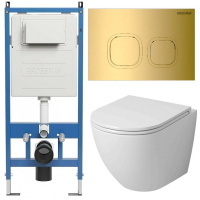 Комплект унитаза с инсталляцией Grossman Cosmo 97.4455SQ.02.300 с клавишей смыва