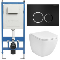 Комплект унитаза с инсталляцией Grossman Galaxy 97.4497SQC.01.210 с клавишей смыва