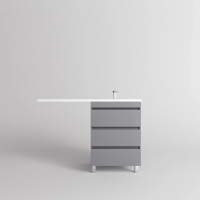 Тумба под стиральную машину напольная без раковины Style Line Даллас Леон СС-00002449 светло-серый матовый