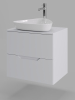 Тумба с раковиной подвесная 60 см Orange Line Li-60TuwMDF+B07-500W белый