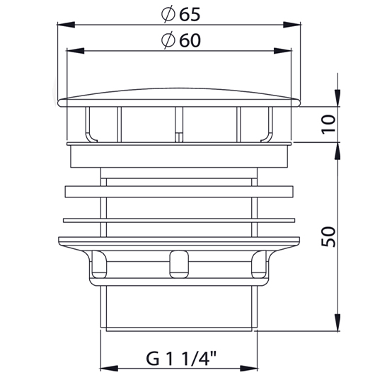 Донный клапан для раковины Bette B580-901 хром